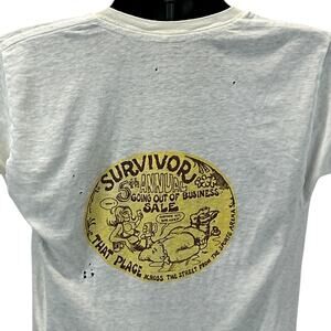 Vintage 60s 70s Distressed That Place Across Sports Arena T Shirt White S Small
